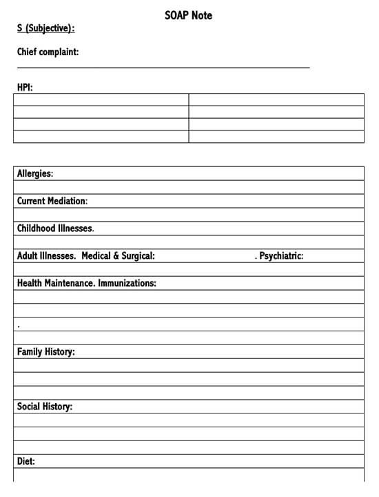 SOAP Note Example Template 07