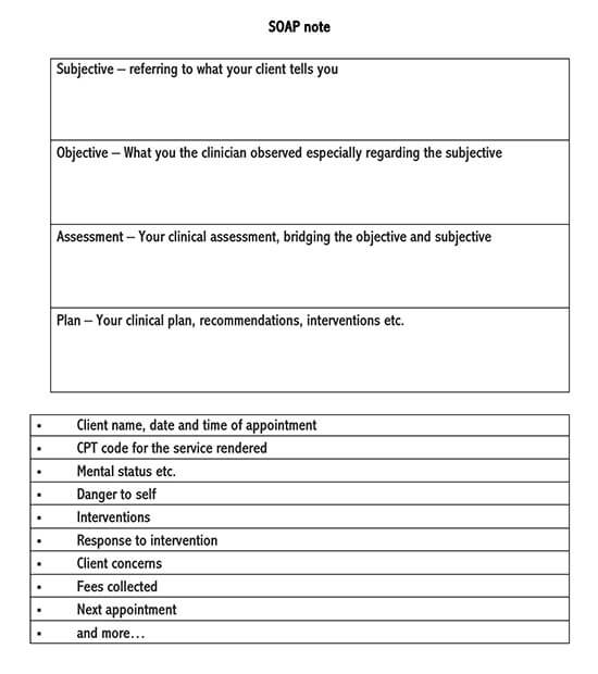 SOAP Note Example Template 20
