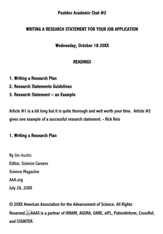 sample research statement faculty position