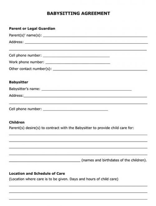  child care services agreement