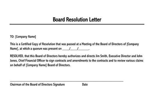 Sample Board Resolution Word Document - Free 09