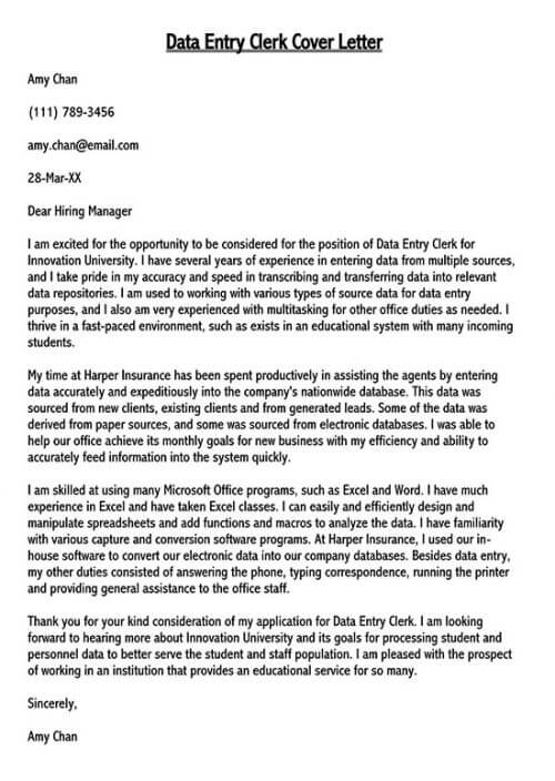 sample application letter for office clerk without experience