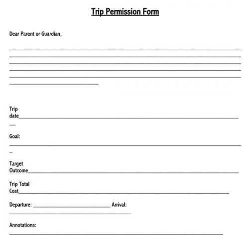 field trip permission letter