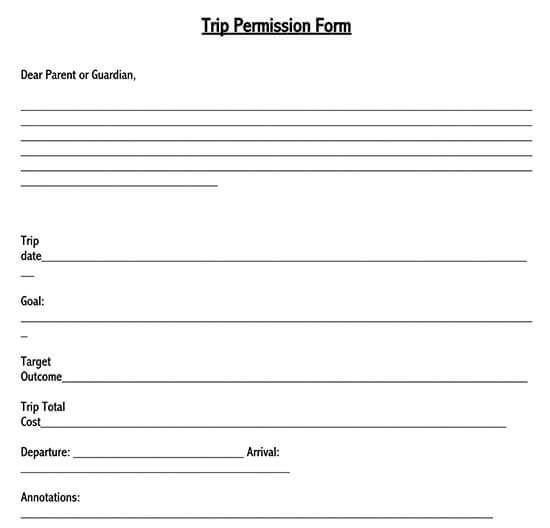 Free Printable Field Trip Form 05