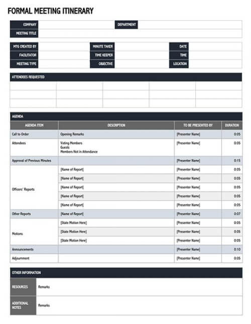 free business travel itinerary template excel 03