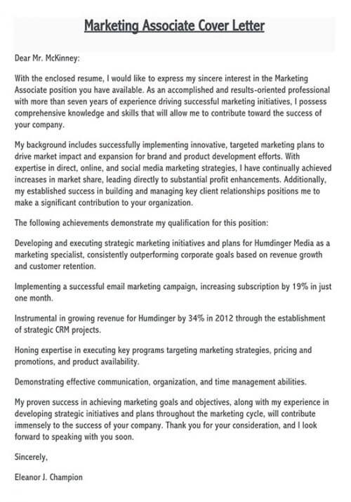 cover letter for marketing internship