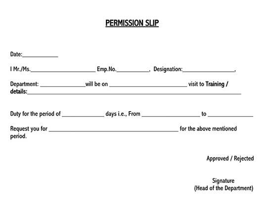 Customizable Permission Slip Template 12