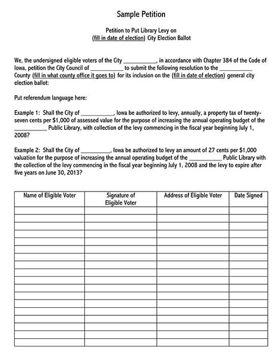Download Petition Template - Ready-to-Use Format