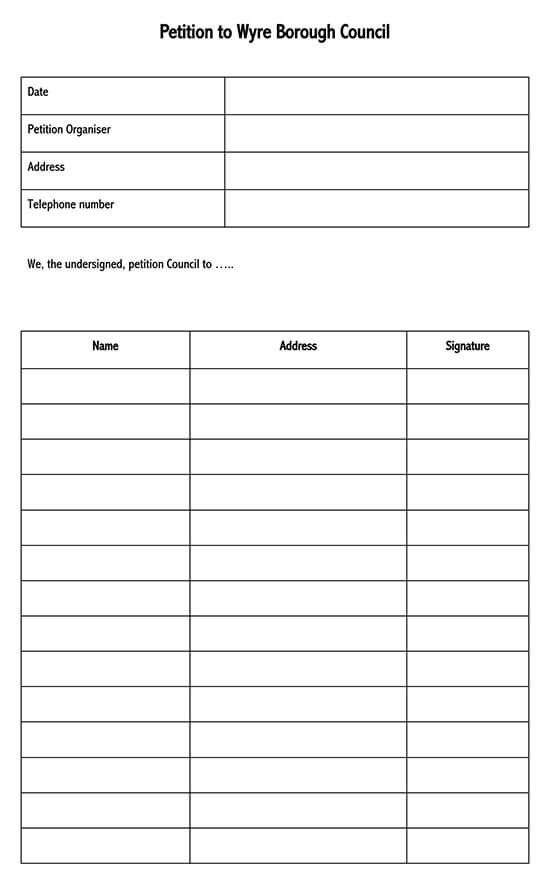 Petition Template - Effortless Editing and Printing