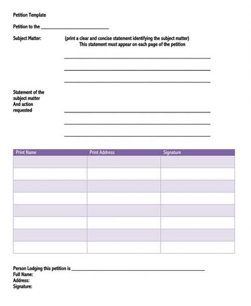 school petition template