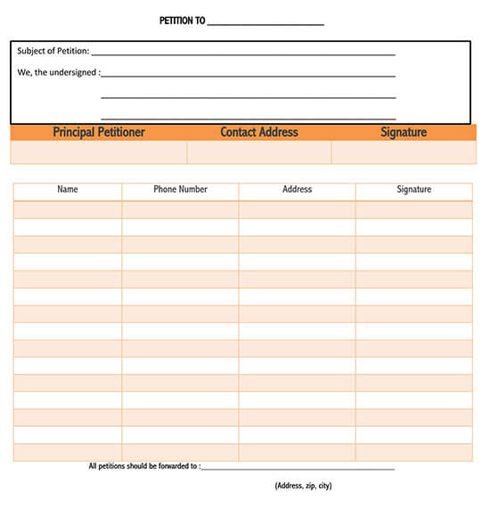 Free Petition Form - Downloadable Template