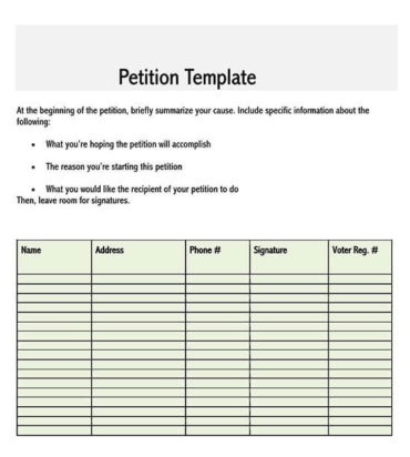 20  Free Petition Templates Forms (Editable)