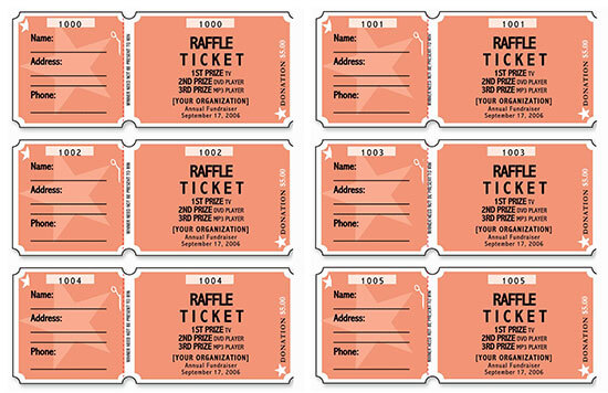 Printable Raffle Ticket Template 31 for Word