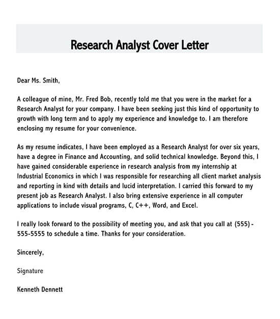 Word Editable Research Analyst Cover Letter Template 12