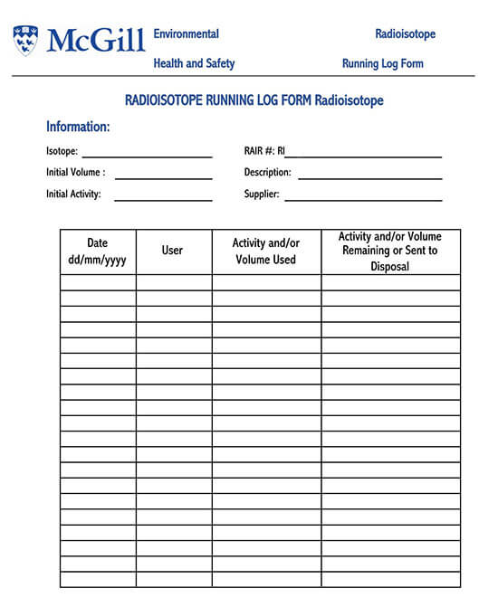 Printable Running Logs and Walking Chart Template for Free 07