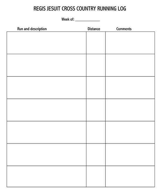 Free Printable Running Logs and Walking Chart Template 15