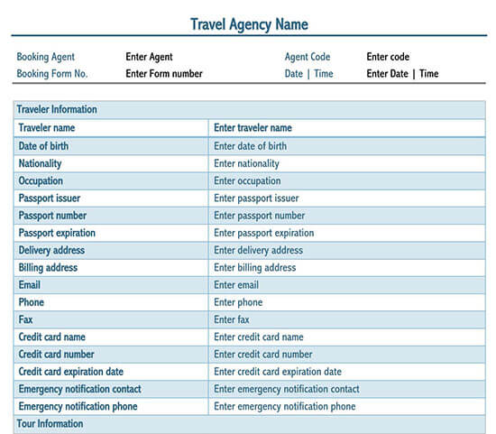 Flight itinerary template for seamless planning