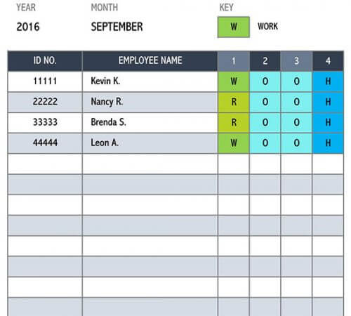 monthly schedule template excel 01