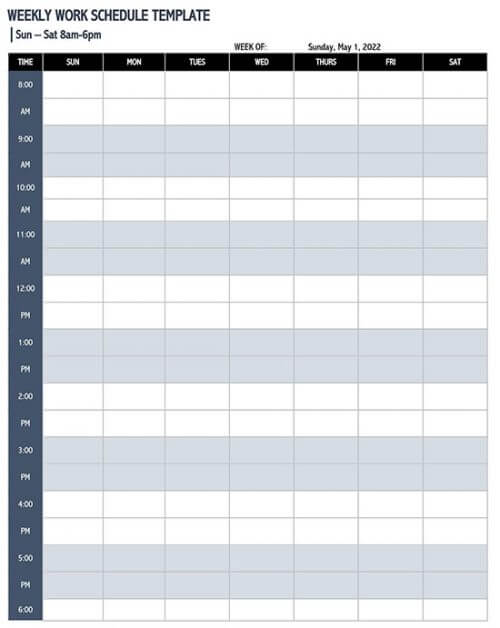 weekly schedule template excel 01