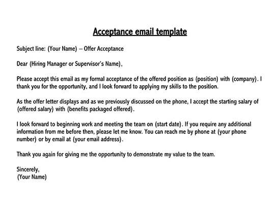 Thank You Letter for Job Offer - Word Template