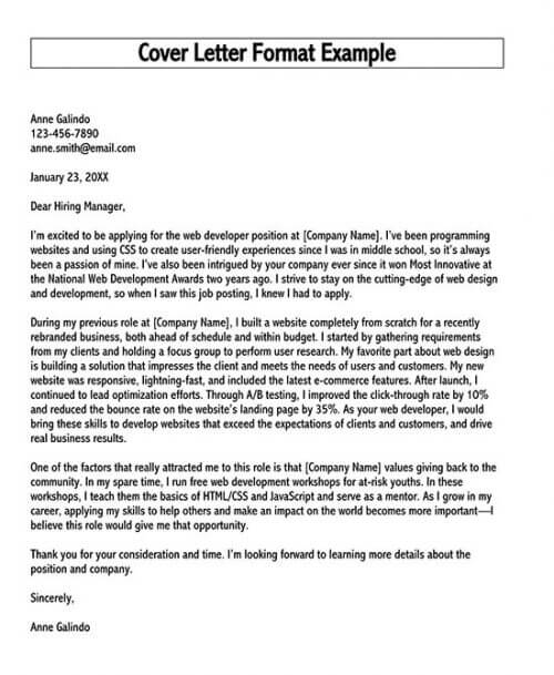 Professional Cover Letter Format (Guidelines & Examples)