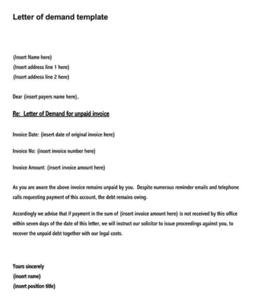 12 Free Demand Letter for Payment Templates
