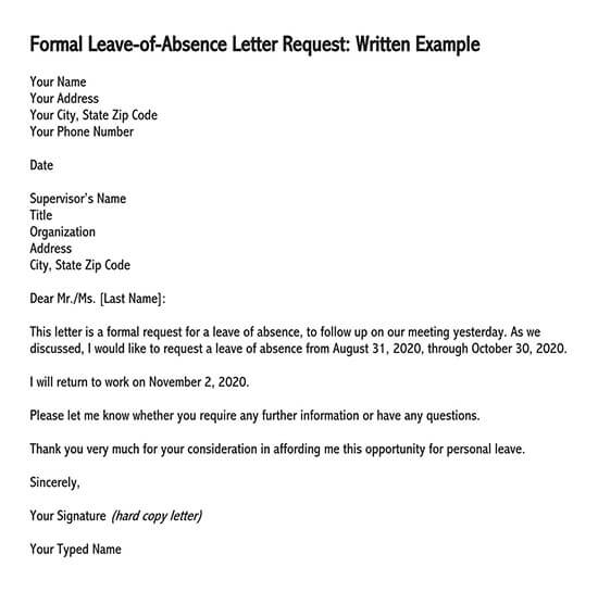 Efficiently Write a Leave Permission Letter: Template