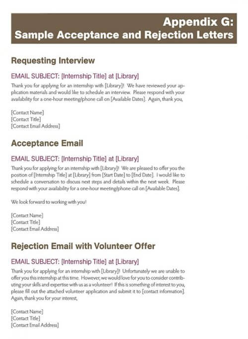 rejection letter for job
