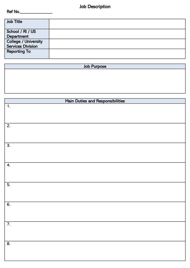 Customizable Word job description template16