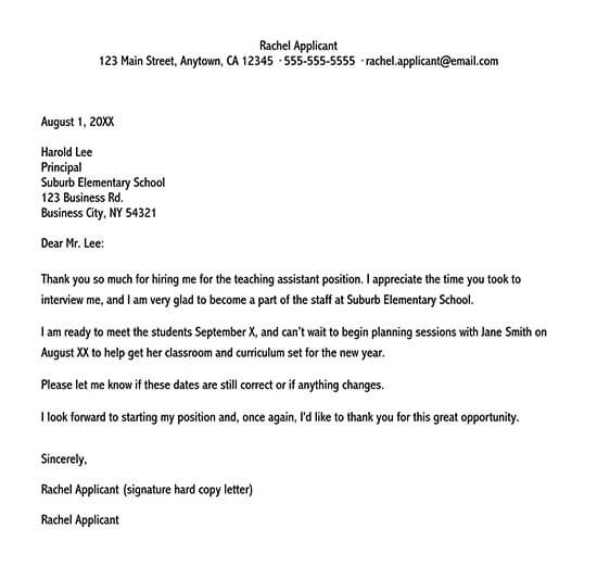 Printable Thank You Letter for Job Offer - Editable Format