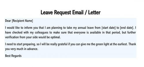 permission letter for leave in school