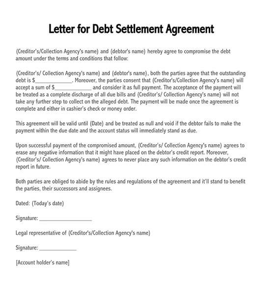 Downloadable debt settlement agreement template 05