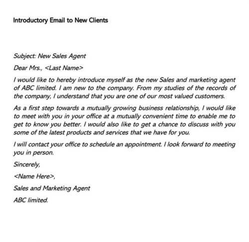 company presentation email template