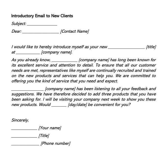 Sample introduction email example for new clients 02