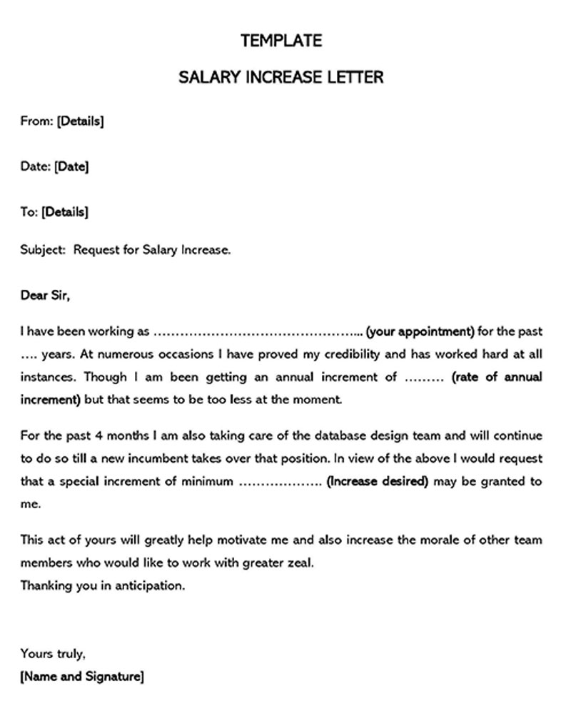  letter of request for salary increase free sample