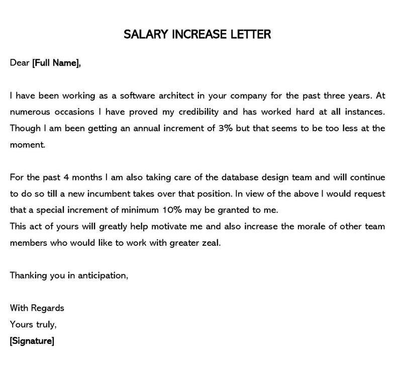 Editable Letter for Salary Increase