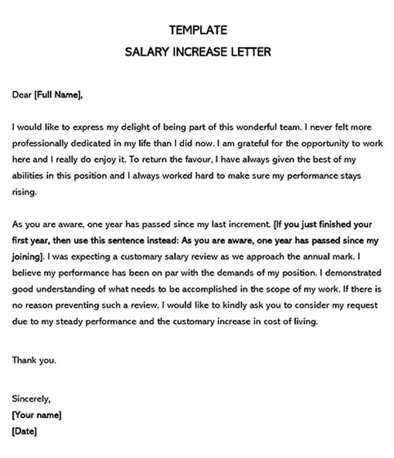 Professional Editable General Salary Increase Letter Template 06 for Word Document