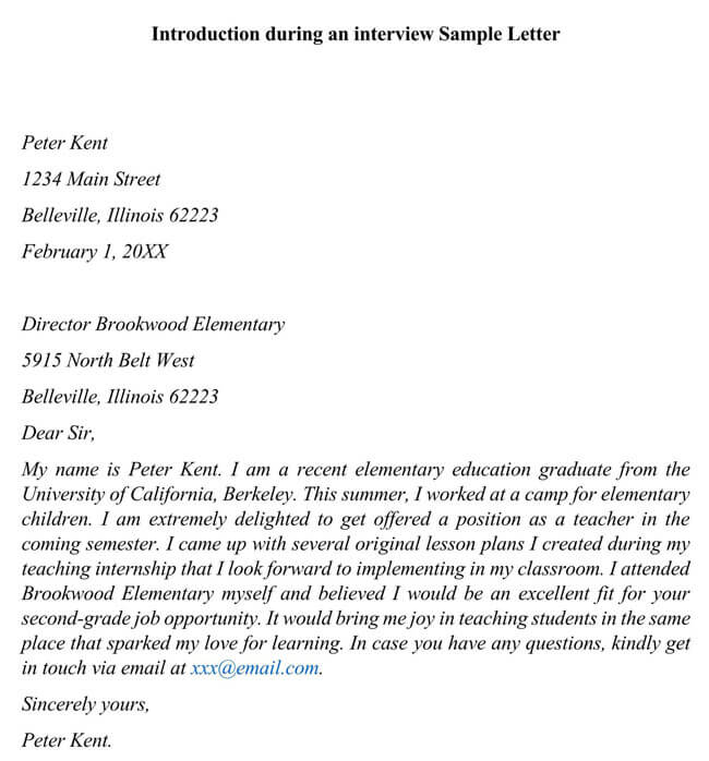 Letter template introduction self New Employee