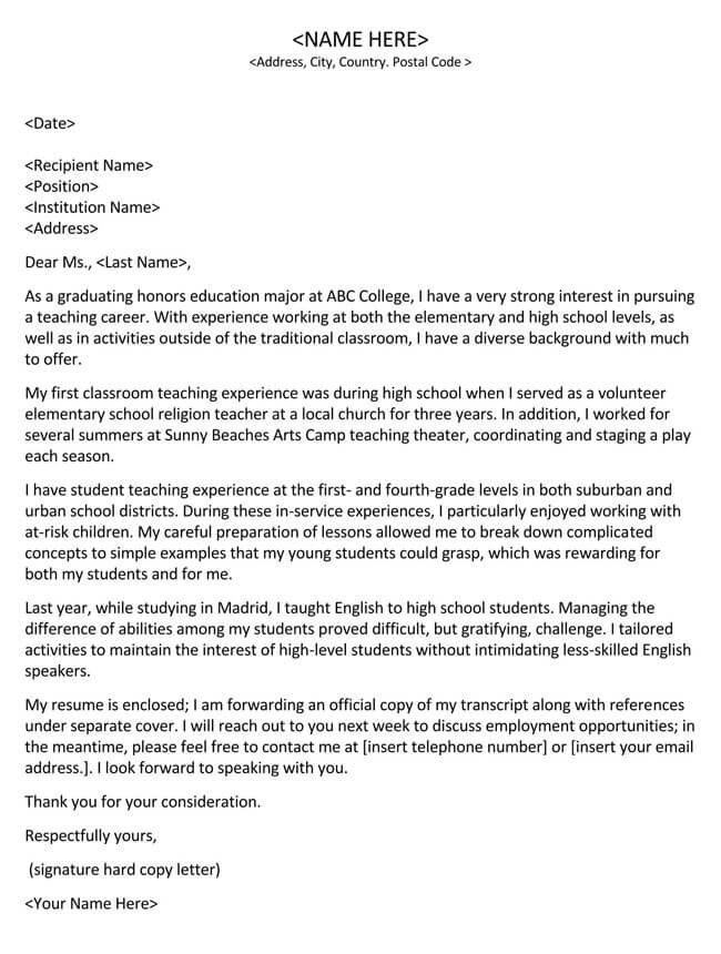 Sample Letter of Introduction for College Teacher 04