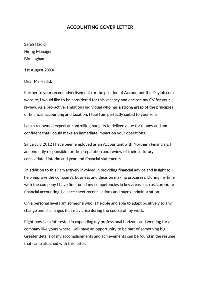 Sample accounting cover letter for free 02