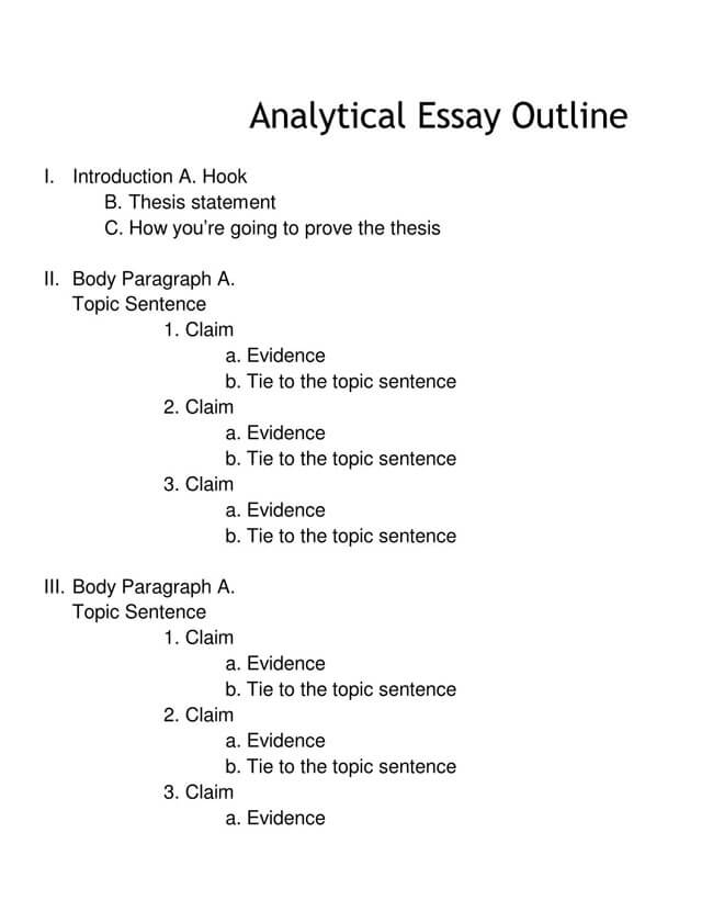 example outline for analytical essay