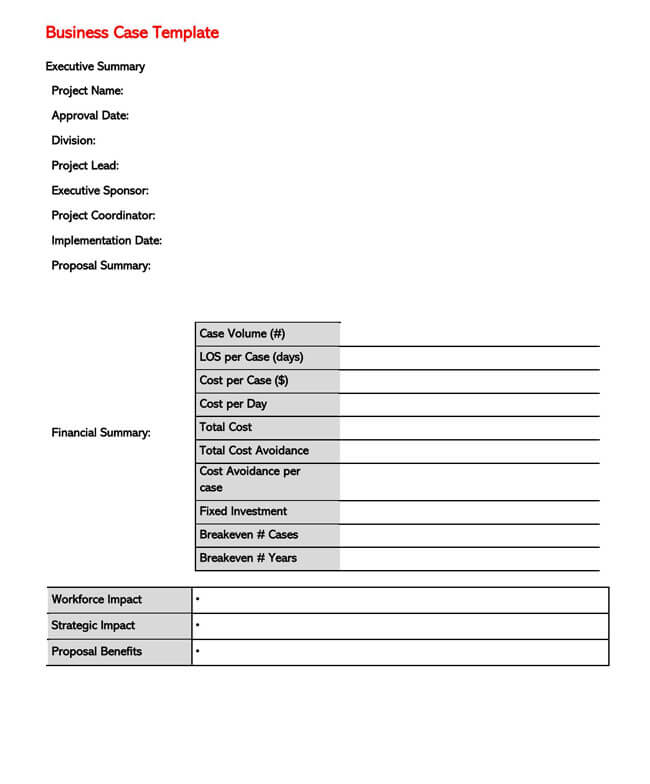 Business Case Template 19