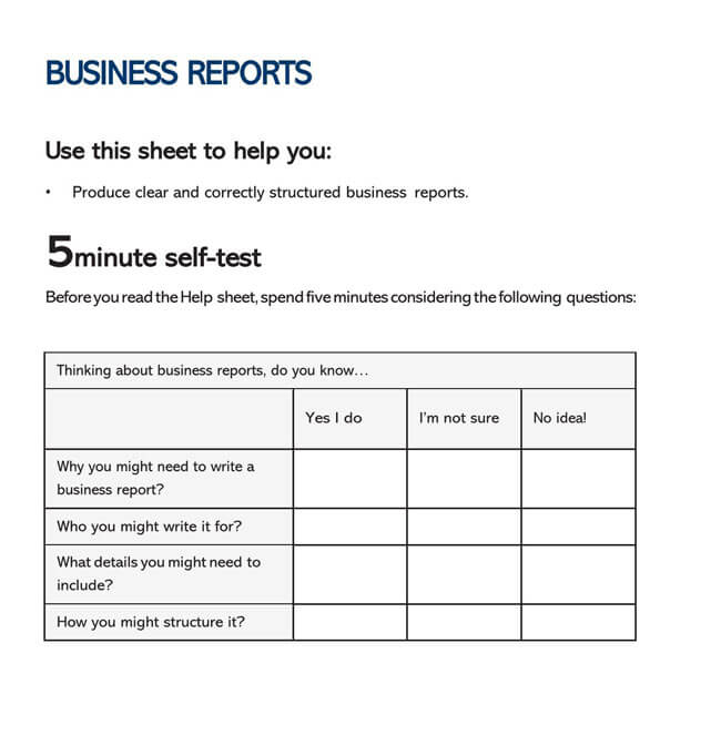 Free Template for Structuring a Business Report 08