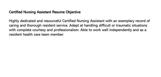 CNA Resume Objective Examples 02