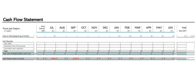 Great Printable Paid Out Cash Flow Statement Template for Excel Format