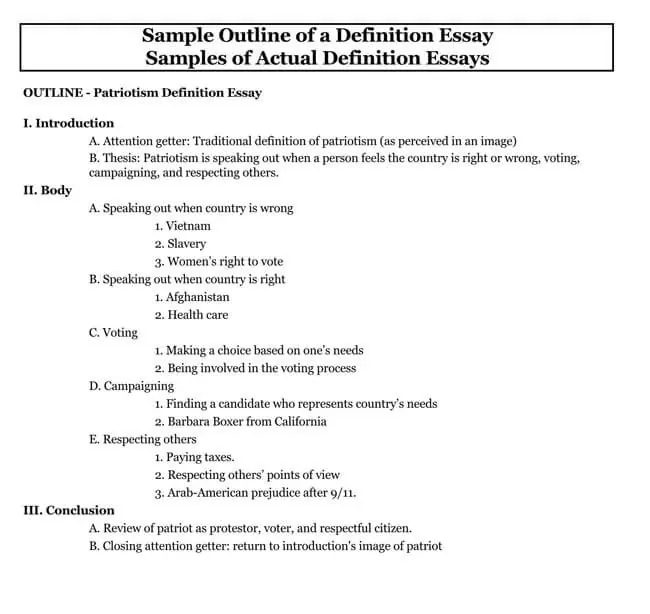 college definition essay examples