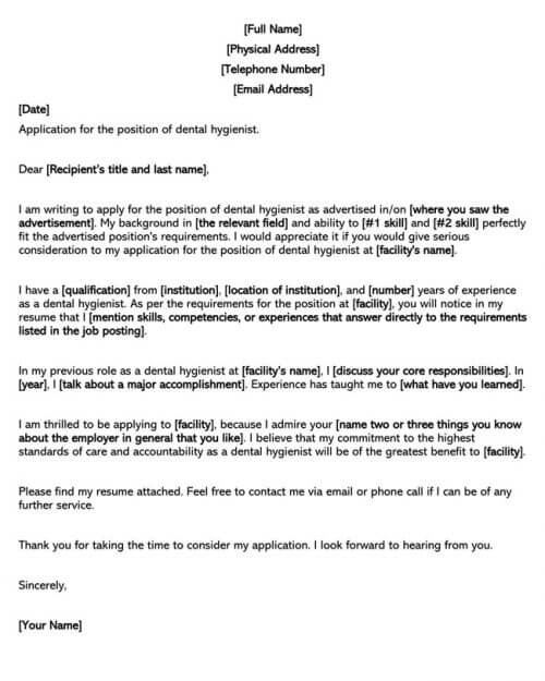 Dental Hygienist Cover Letter Examples (How to Format)
