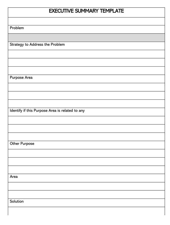 Effective Printable Executive Summary Template 15 as Word File