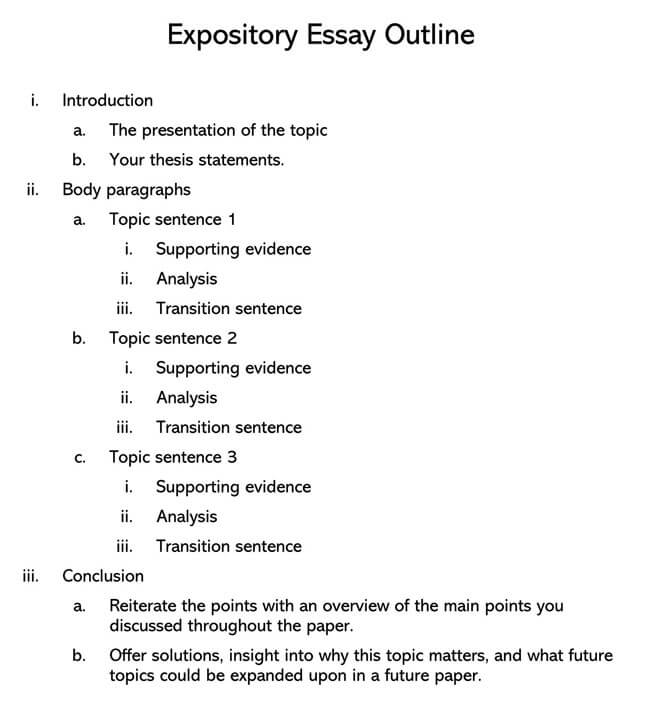 Expository Essay Outline 01
