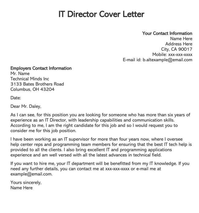IT Director Cover Letter 01